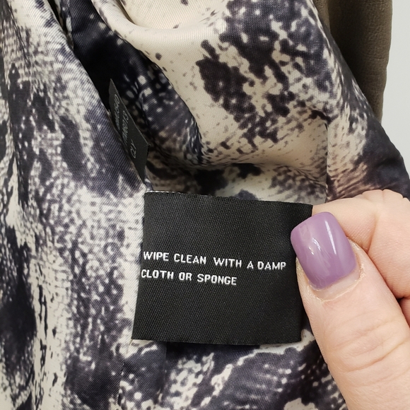 Camel brown, leopard lined, biker bomber jacket with zippers, XL - Picture 9 of 15